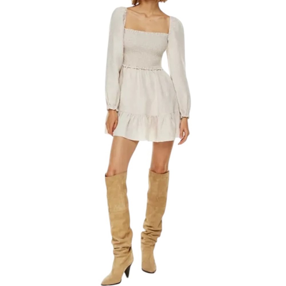 Aritzia Wilfred Women’s Tempest Linen Tiered Mini Dress Sz L